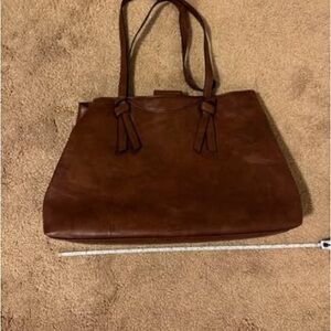 Elegant Brown Leather Tote Bag